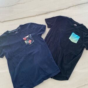 Like New Hollister Kids Navy and Blue T- Shirts with Fun Pocket Designs